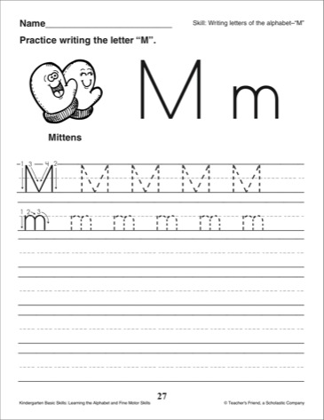 Kindergarten Practice Letter M