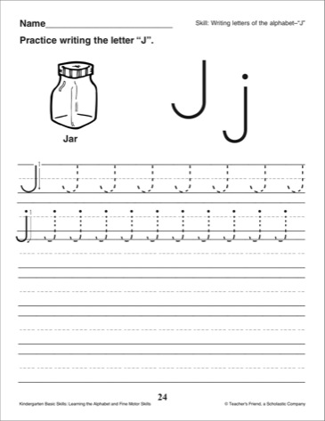 Letter J Worksheets Kindergarten