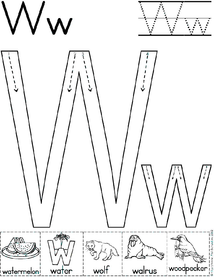 Letter W Printable Worksheets