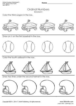 Ordinal Number Worksheet First Grade