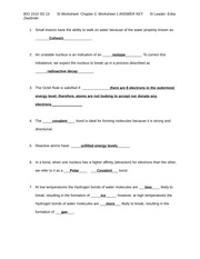 Properties of Water Worksheet Answers