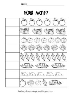 Thanksgiving Math Worksheet Counting