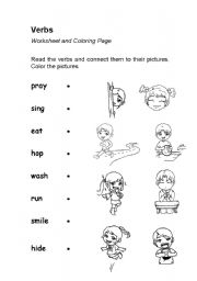 Action Verbs Coloring Pages