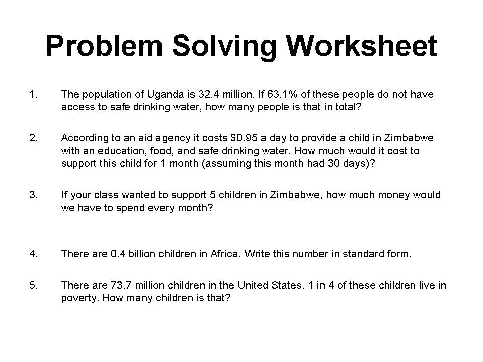 problem solving skills worksheets for adults