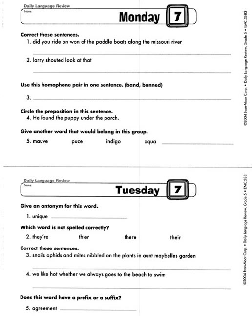 Daily Language Review Grade 5