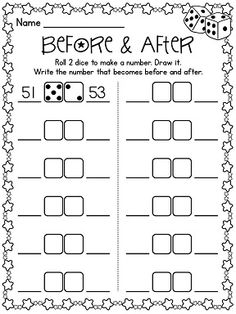 Dice One More 1 Less Worksheet