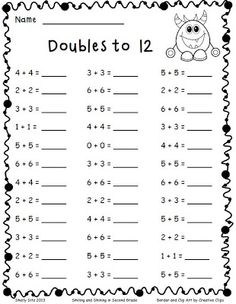 First Grade Doubles Worksheet