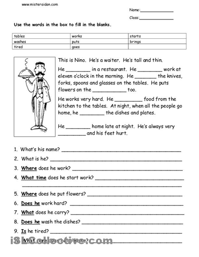 Free Printable Reading Comprehension Worksheets