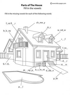 House Worksheets Kindergarten