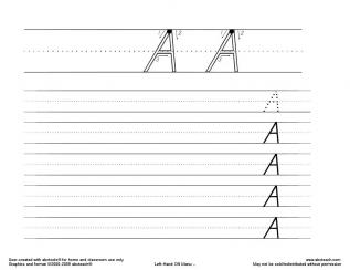 Left Hand Writing Worksheets