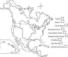 North American Biome Map Coloring Sheet