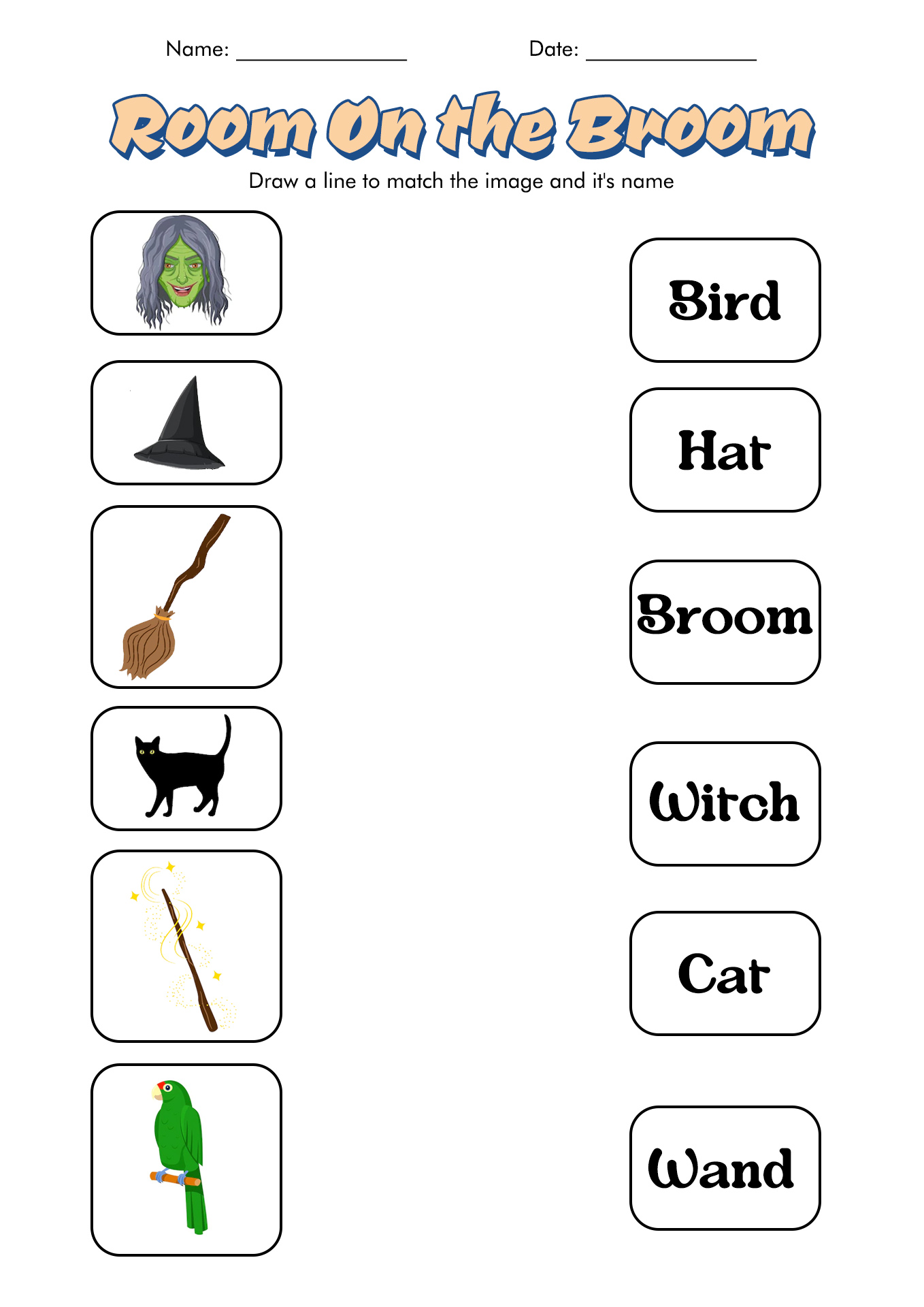 Room On the Broom Activities Worksheets