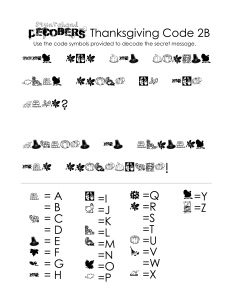 Thanksgiving Decoder Worksheet