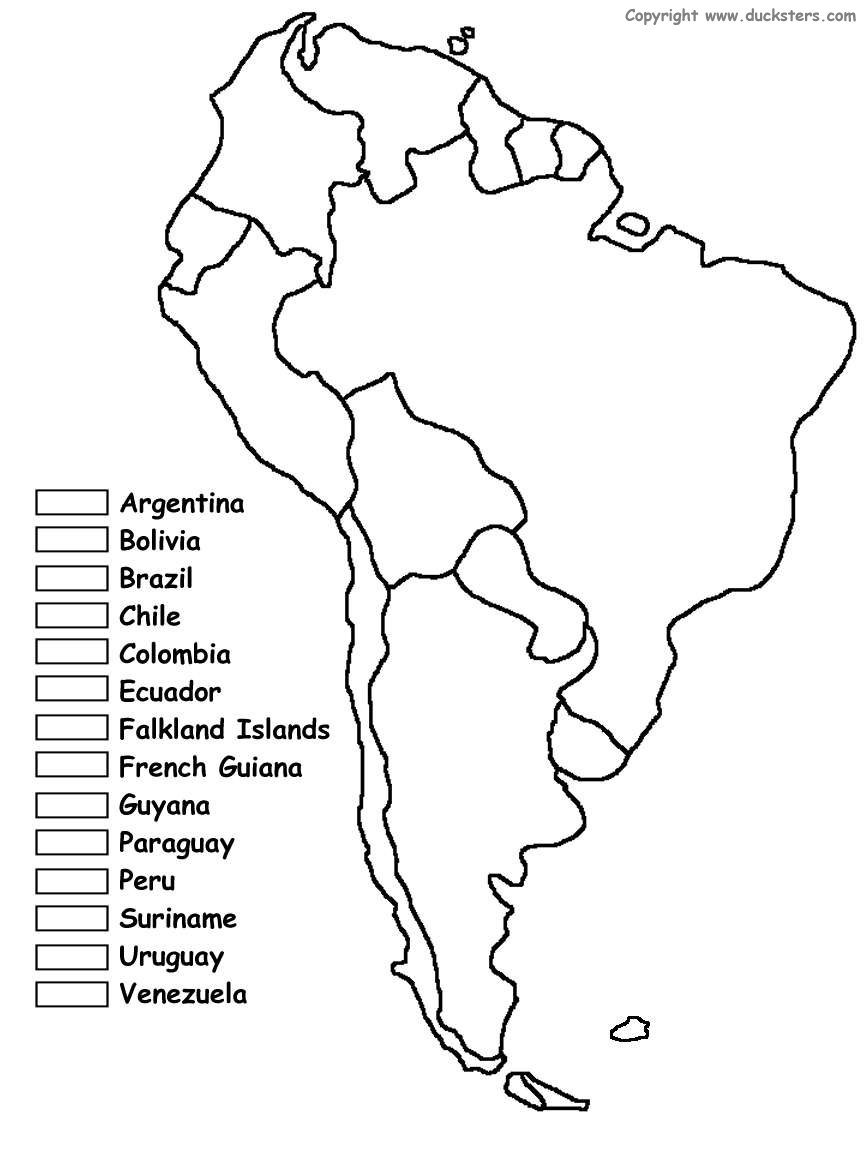 Coloring Map of South America Countries