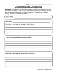 Compare and Contrast Worksheets Grade 2