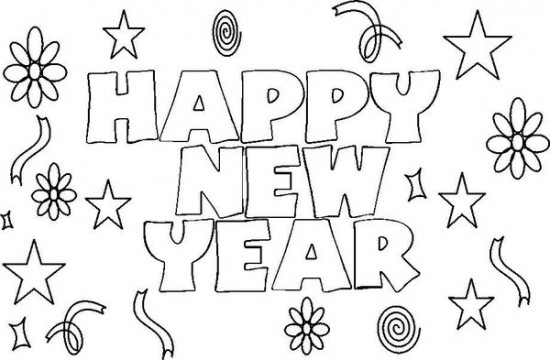 Happy New Year Coloring Pages