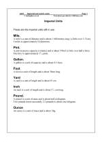 Imperial and Metric Units