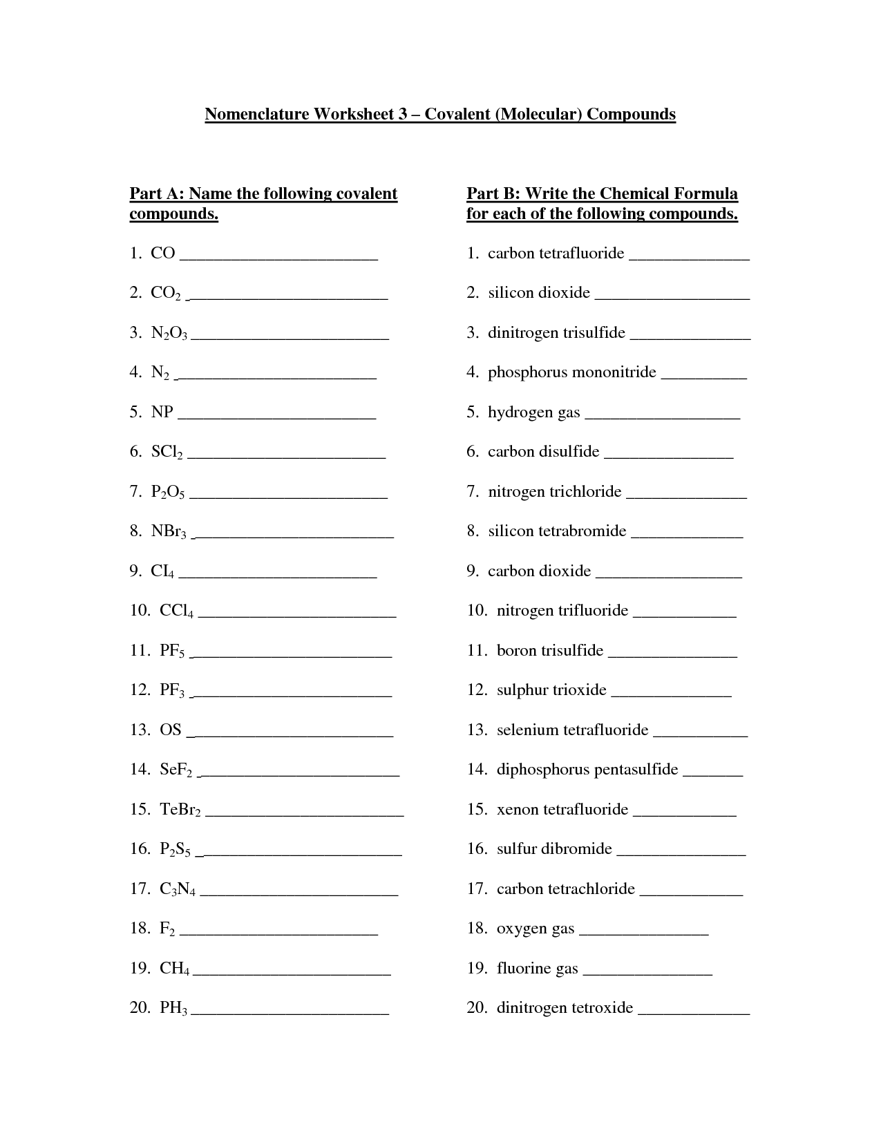 12 Binary Ionic Compounds Worksheet Worksheeto