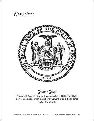 New York State Seal Coloring Page