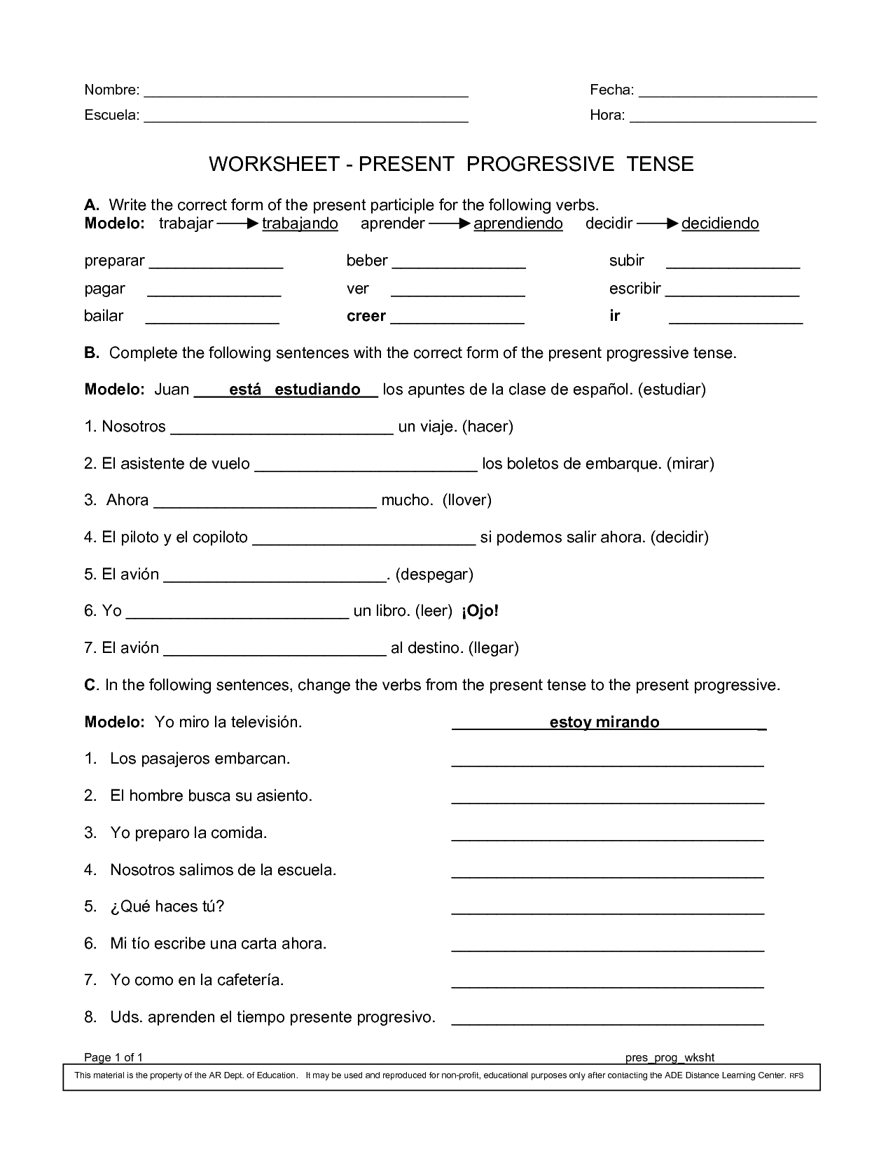 present-progressive-spanish-worksheets