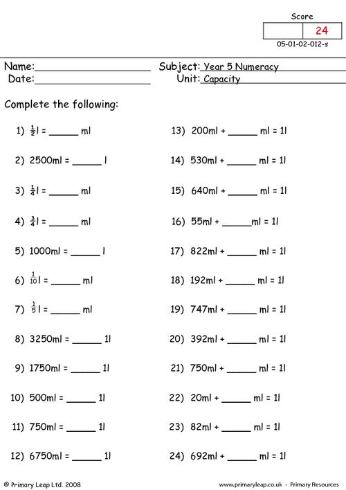 Specific Heat Capacity Worksheet