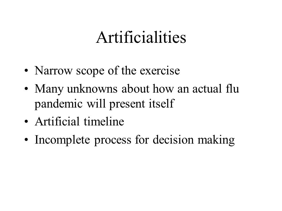 Tabletop Exercise Example of Scope