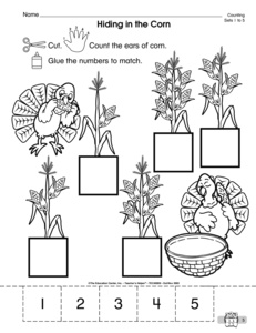 Thanksgiving Counting Worksheets