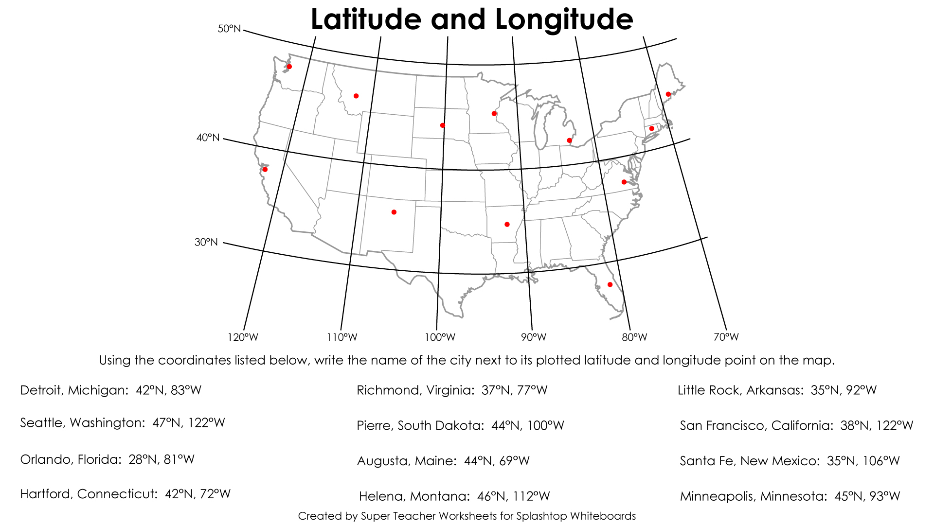 Us Map Longitude and Latitude Lines