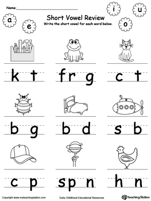 Write the Missing Short-Vowel Worksheet