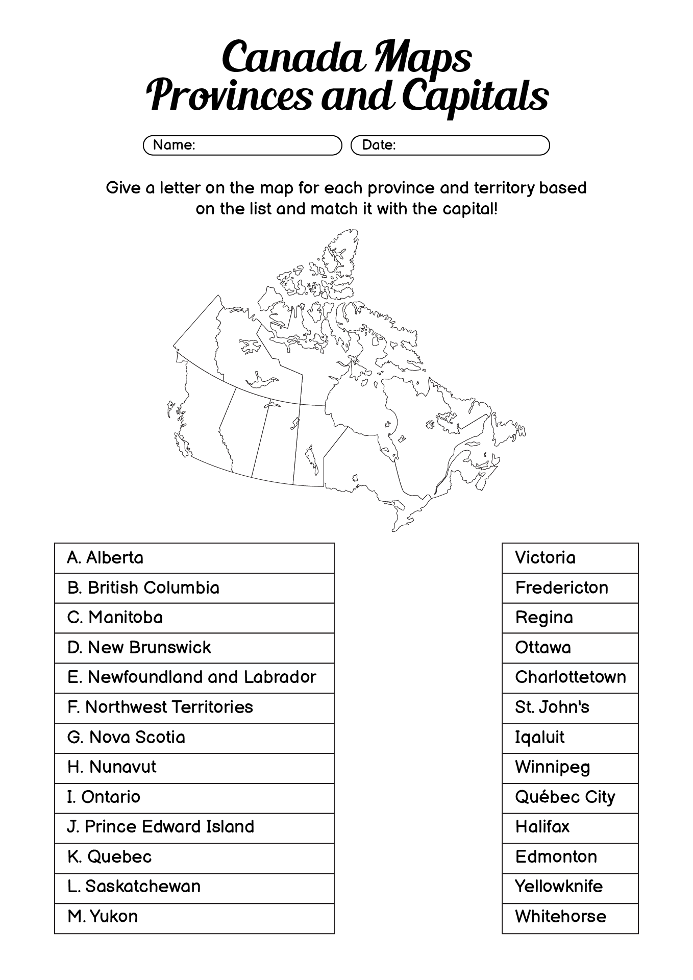 11 Worksheets On Canadian Provinces Worksheeto