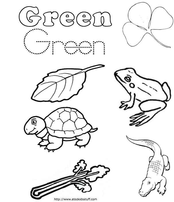 Preschool Color Green Coloring Page Coloring Pages