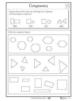 Congruent Shapes Worksheets 3rd Grade