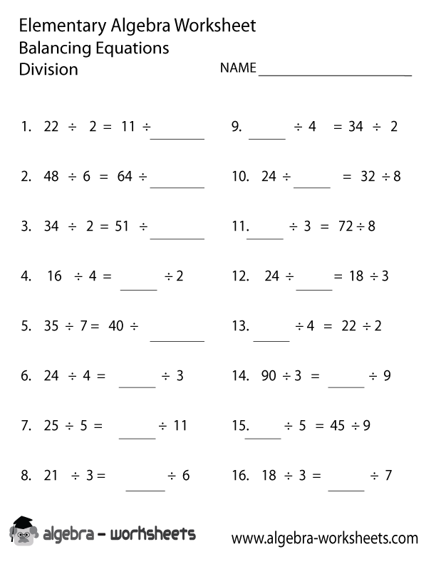 Elementary Algebra Worksheets