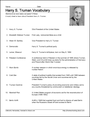 Harry Truman S Worksheet