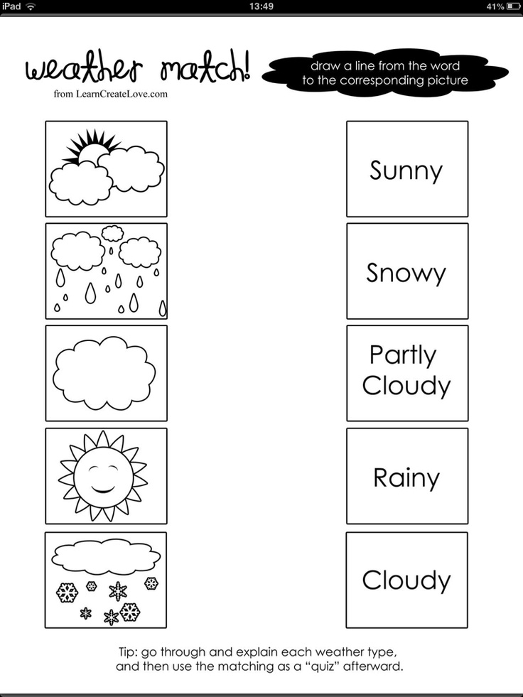 Pictures to Match Weather Words