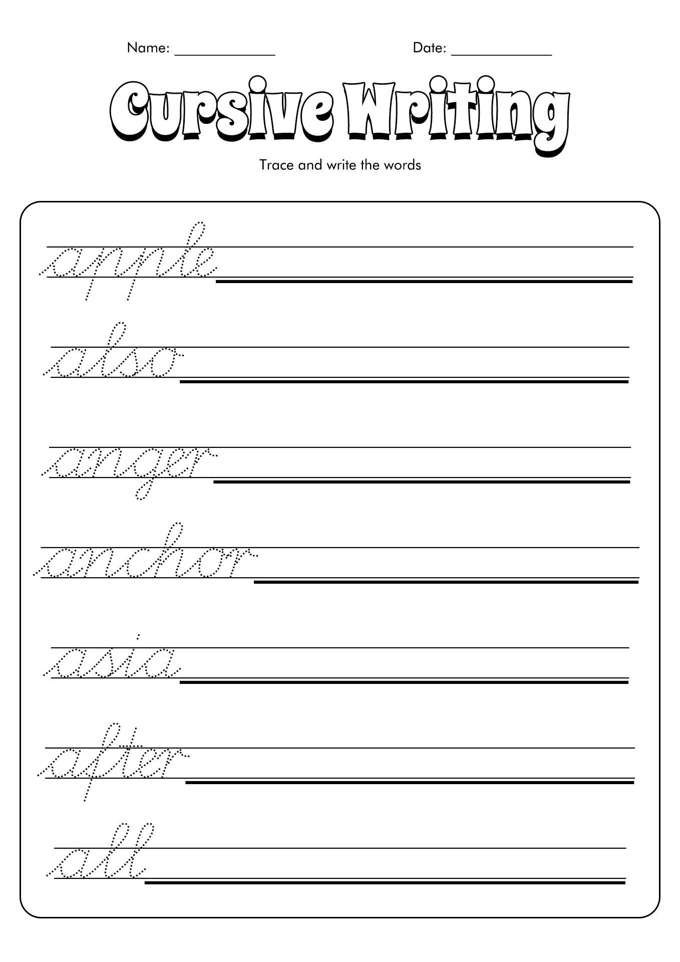 14 Best Images of Practice Writing Words Worksheets - Kindergarten ...