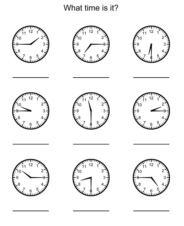 Telling Time Worksheets 2nd Grade