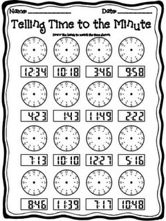 Telling Time Worksheets 2nd Grade