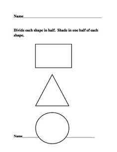 1st Grade Fractions Worksheets Halves