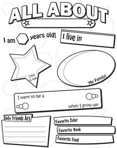 All About Me School Worksheet