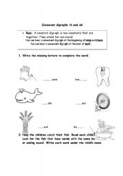 Consonant Digraph Worksheets Th