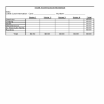 Credit Card Worksheet Template