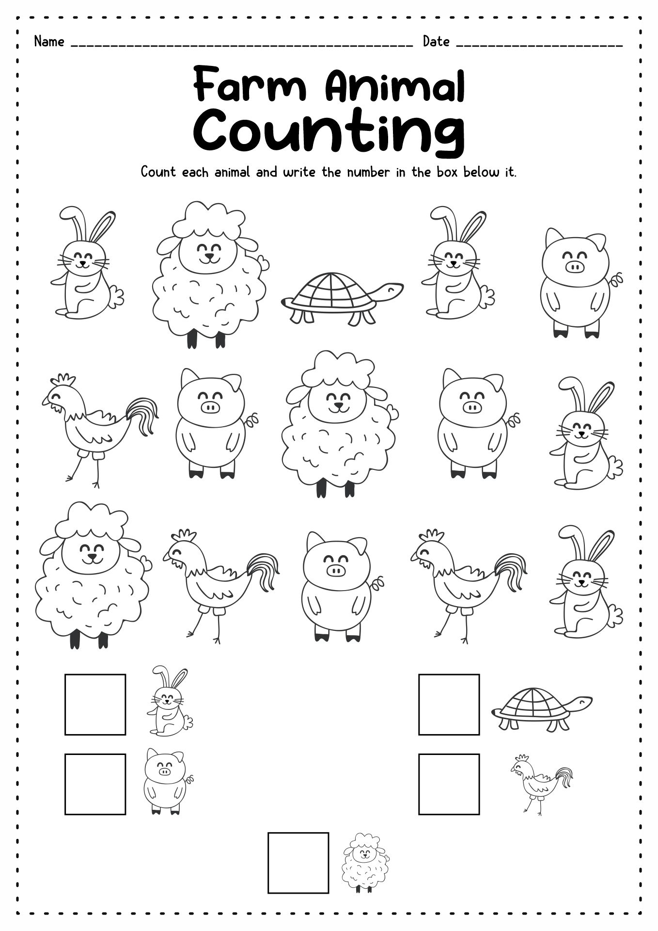 Farm Animals Worksheet Kindergarten