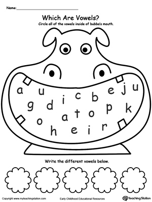 Find and Circle the Vowel Worksheet