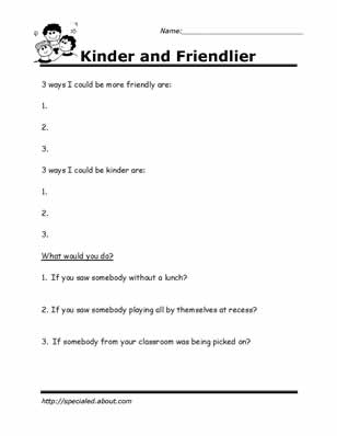 Friends Social Skills Worksheets