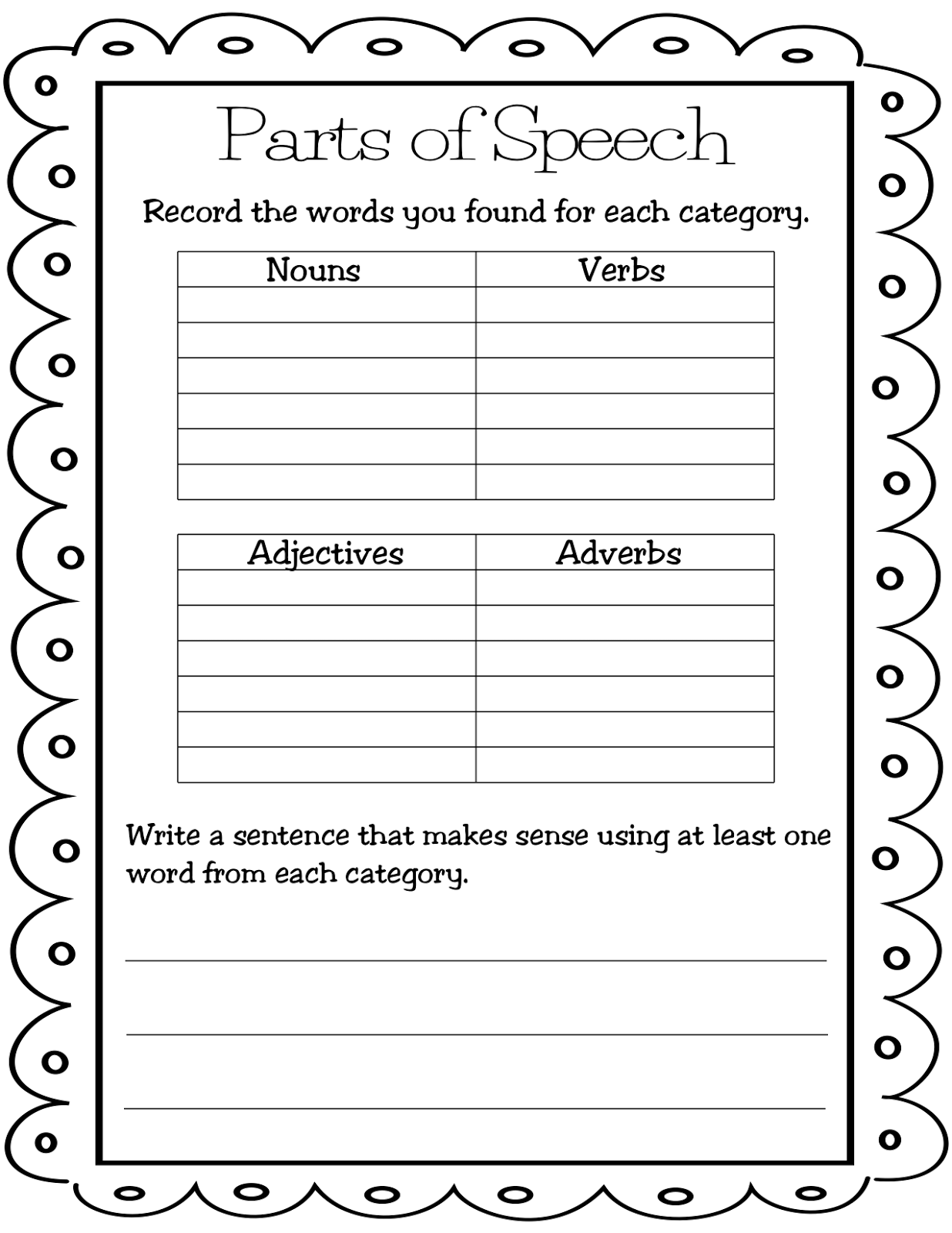 13 Identify Parts Of Speech Worksheet Worksheeto