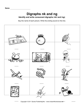 Phonics Nk Ng Worksheets