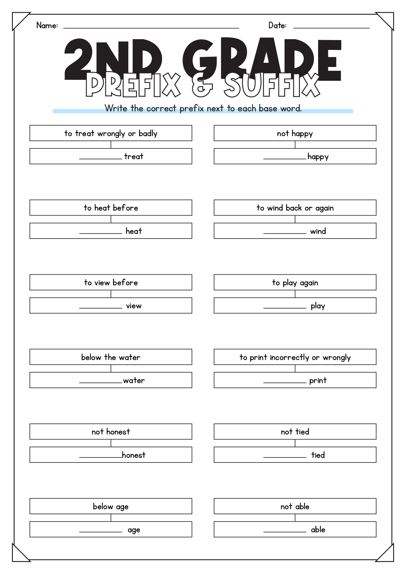 9 ROOT WORDS Prefixes And Suffixes Worksheets Worksheeto