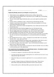 Subject Verb Pronoun and Antecedent Agreement