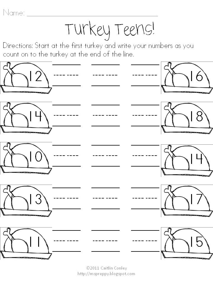 Teen Number Worksheets Kindergarten